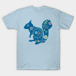 Squirrel Flowers Scandinavian T-Shirt